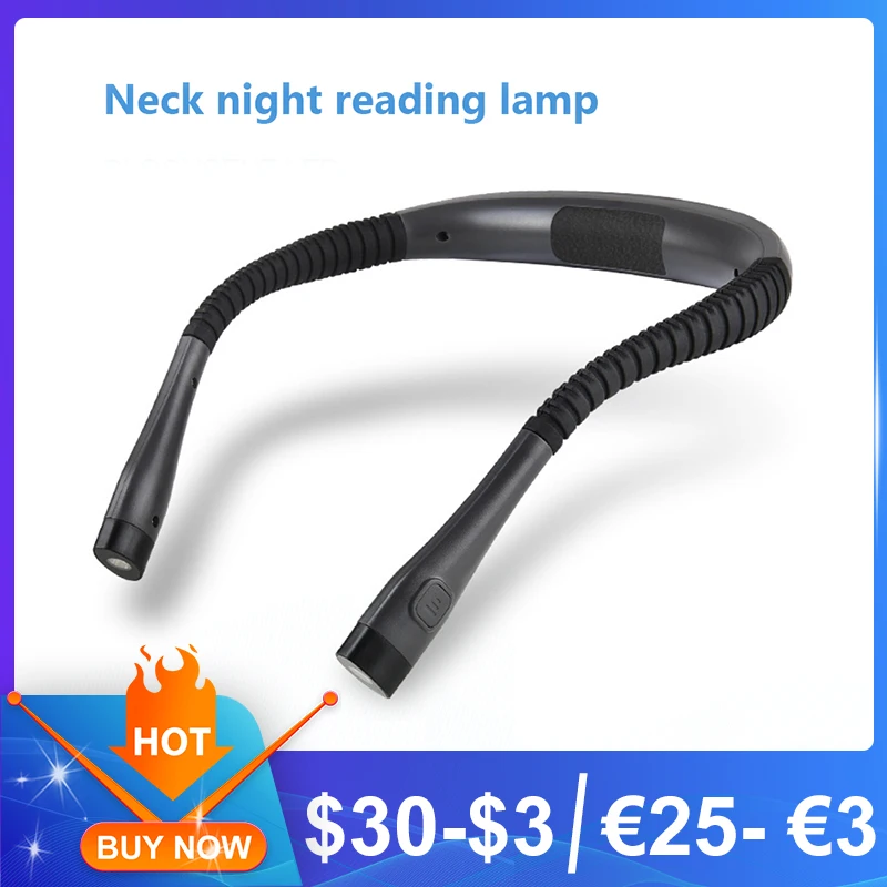 Novelty Book Light Flexible Handsfree LED Neck Lights Hug Reading Lamp Portable USB Charging Flashlight Lighting