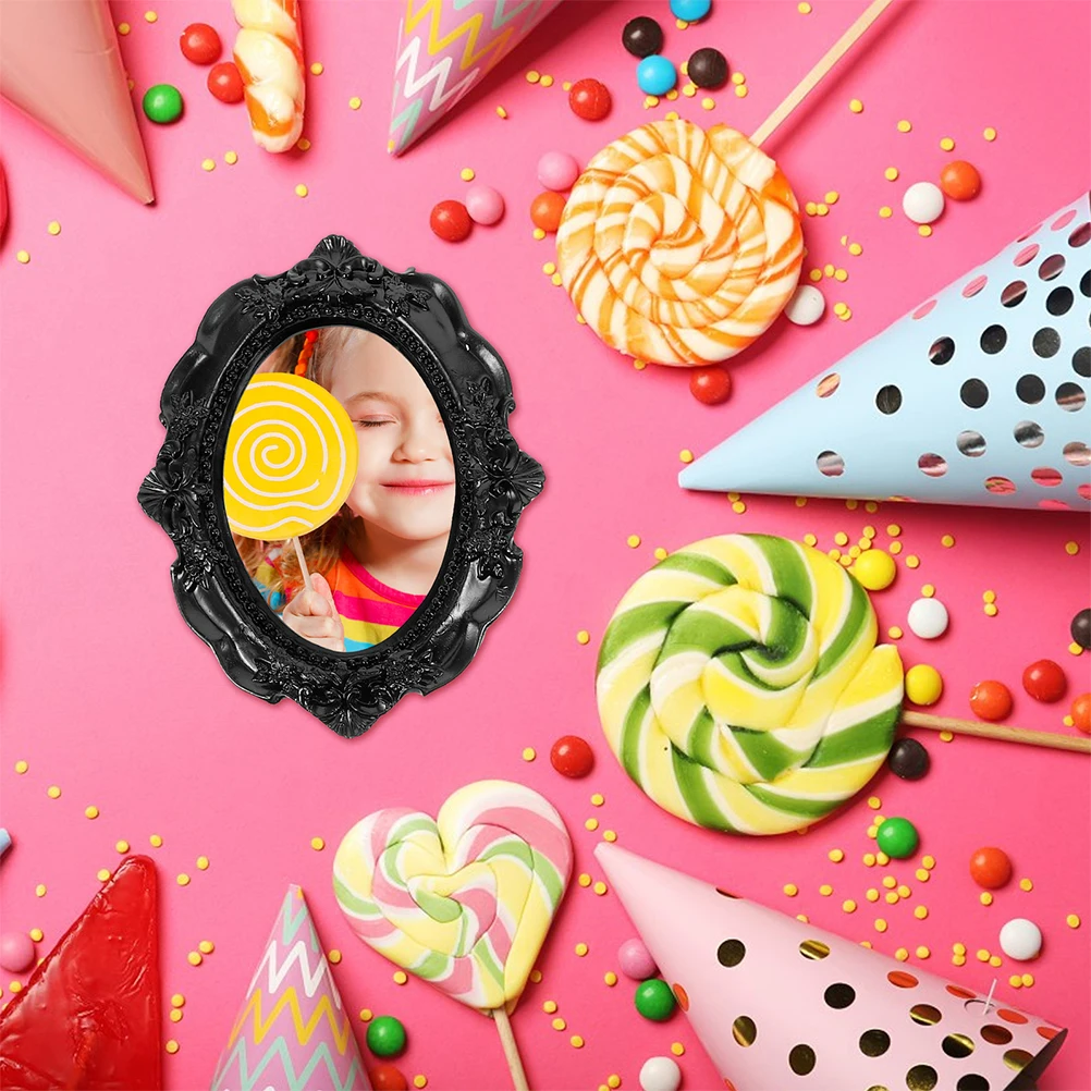 

6pcs Family Picture Retro Decorative Photo Display Art Frame Small Oval For Bedroom Office Wedding Vintage Golden Frame Kit Bulk