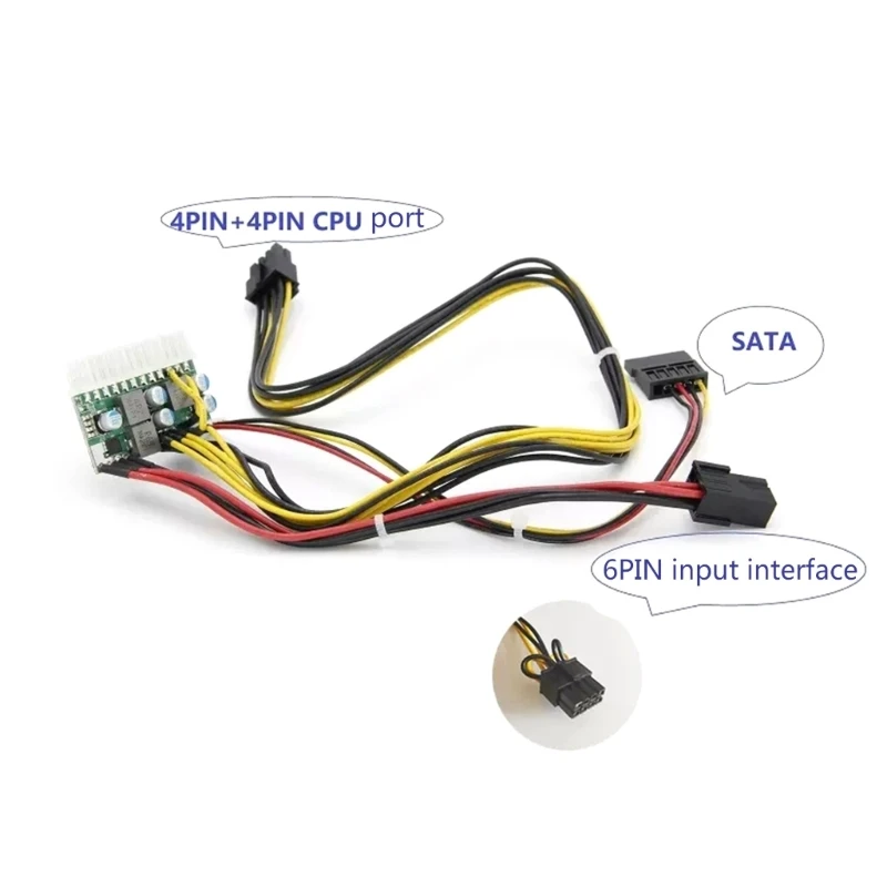 Format DCATX source d'alimentation d'ordinateur 300 avec entrée 6 broches pour ordinateur bureau