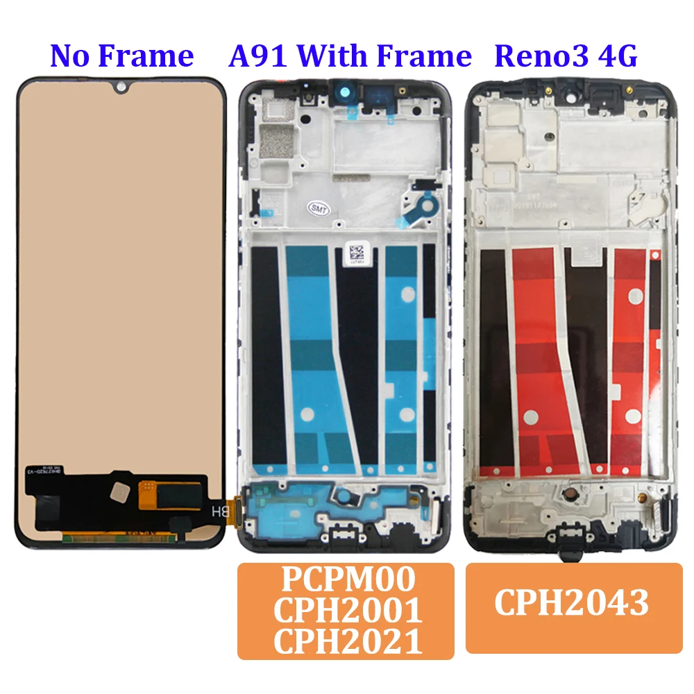 6.4'' LCD For OPPO A91 Reno3 K7 Display Touch Screen PCPM00 CPH2001 CPH2021 CPH2043 Digitizer Assembly Replacement No Dead Pixel