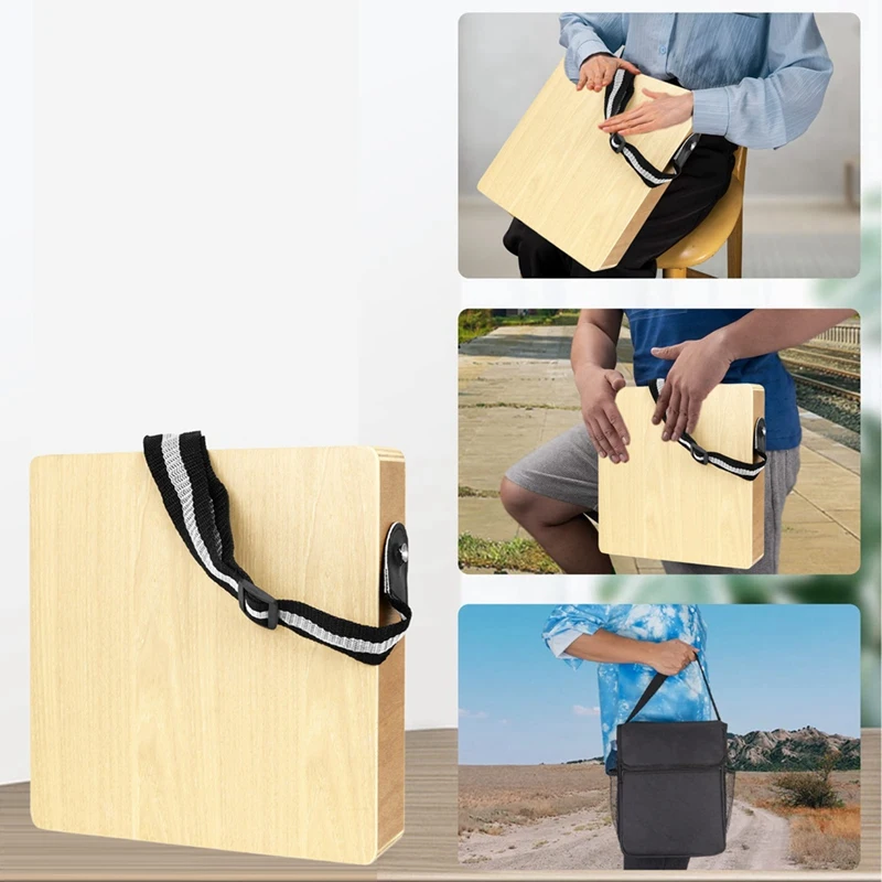 New Portable Travel Wooden Box Drum, Hand Percussion Instrument For Kids And Adults, Cajon Hand Drum