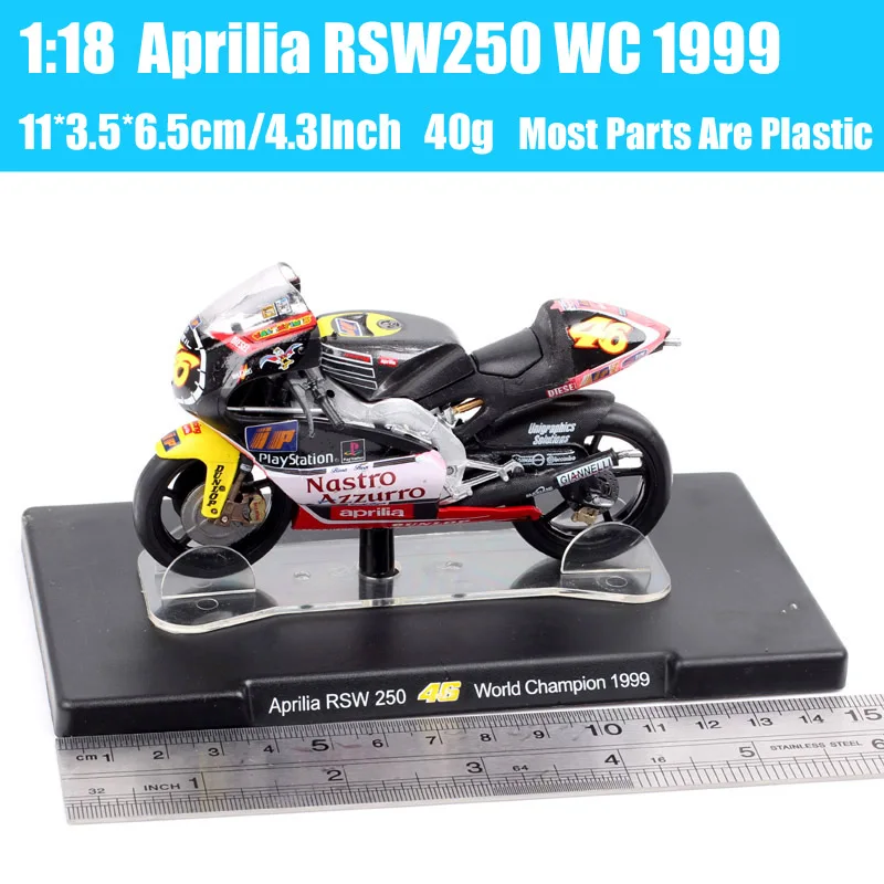 Schaal 1/18 Aprilia RSW250 Wereldkampioenschap 1999 Imola 1998 Test Jerez 1997 GP Racing Motorcycle Moto Diecasts Toy Model Bike