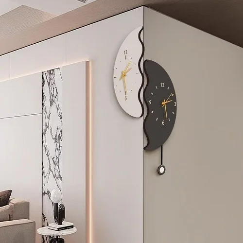 

29x53 With Night Light Feature Modern Luxury Living Room Moon Decorative Creative Home Decor New Dining Room House Wall Clock