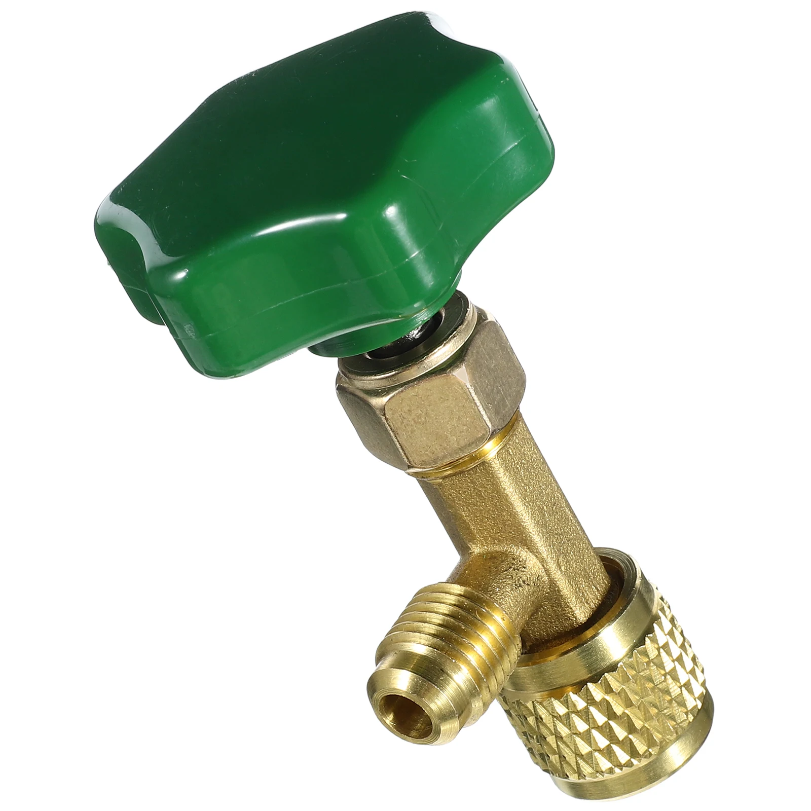 

Universal Brass Valve for Car Air Conditioner Refrigerant Charging Hose Flow Control Ball Safety Valve Refrigerant Adapter