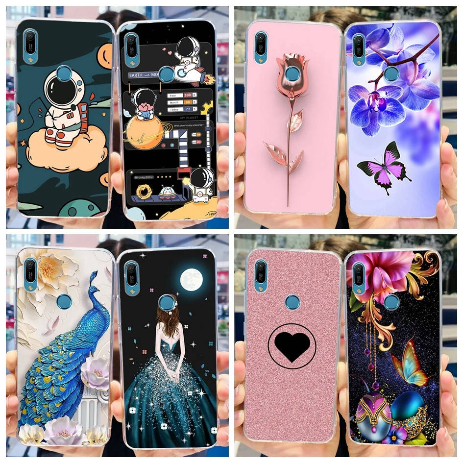 For Huawei Y6 2019 Case Y6 Pro 2019 Back Cover Popular Butterfly Astronaut Soft Silicone Phone Case For Huawei Y6s Y 6 2019 Capa