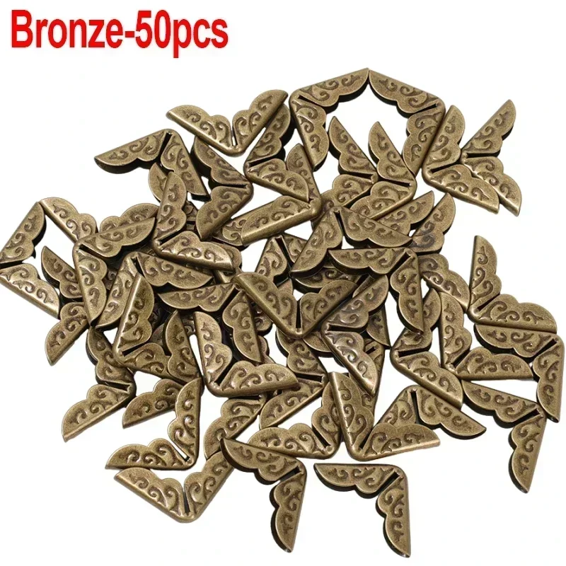 50/500pcsAntique Metal Books Corners Protectors For Scrapbooking Accessories Albums Corner Menus Folders Box DIY Crafts Decor