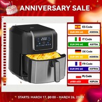 HOMCOM air fryer 6.5L 1700W 8 programs LED touch screen timer
