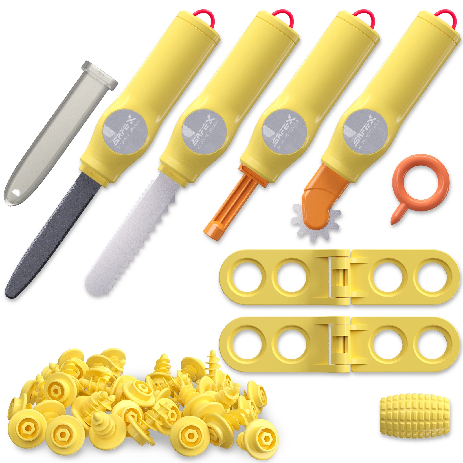 Reusable Cardboard Construction Kit with Safe Cutter | 132PCS STEM Building Toys for Kids Ages 5+ | Screen-Free Family Play
