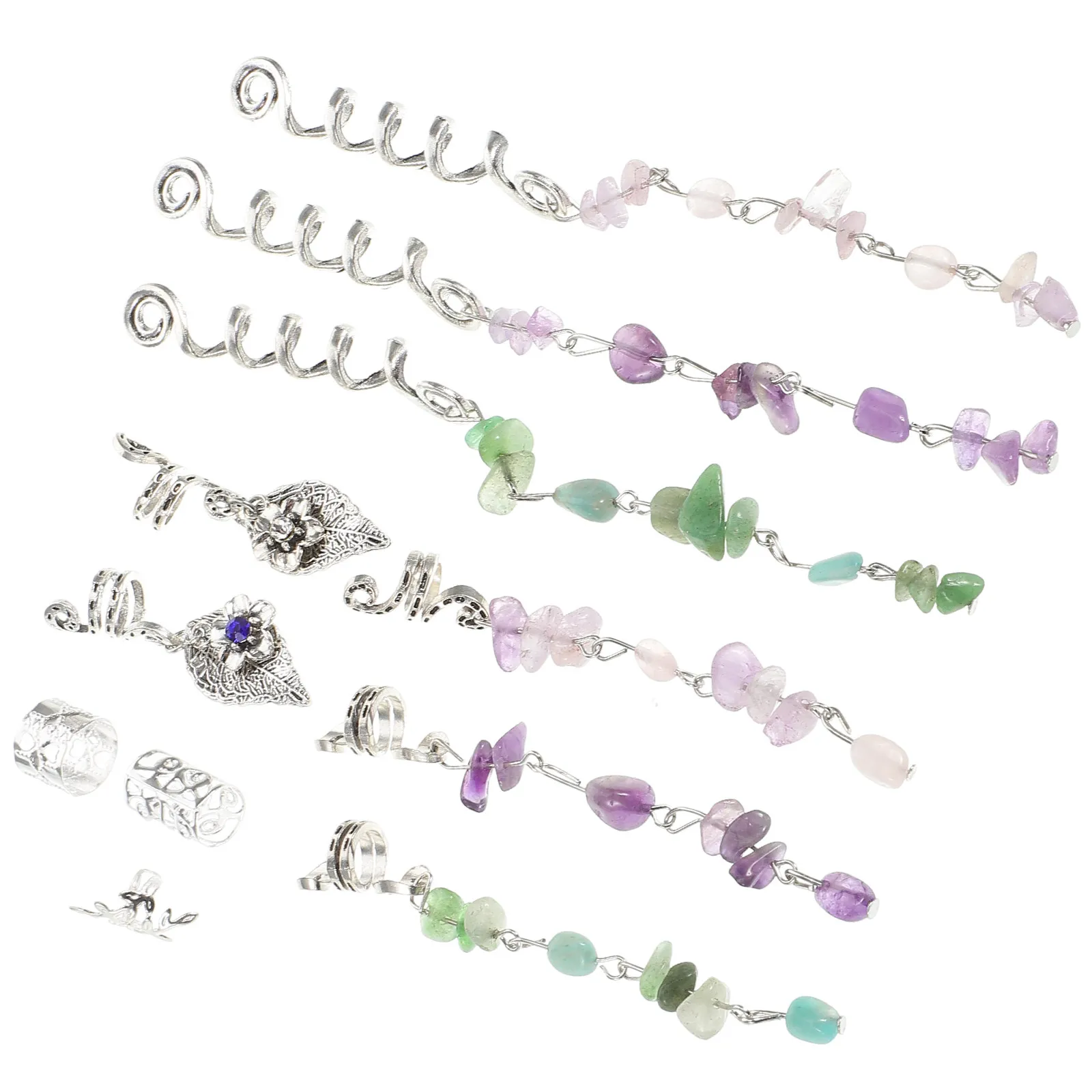 

1Set Hair Rings for Dreadlock Metal Spring Charms Braiding Jewelry Hair Charms for Braids Braid Accessories Braid Jewelry