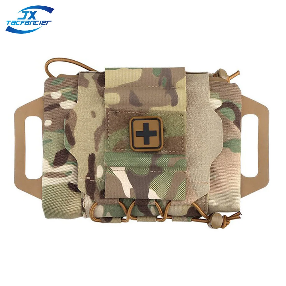 Tactical IFAK Pouch Medical First Aid Pouch Two Piece System Hypalon Handle Med Roll Carrier Outdoor Sport Hiking Hunting Pocket