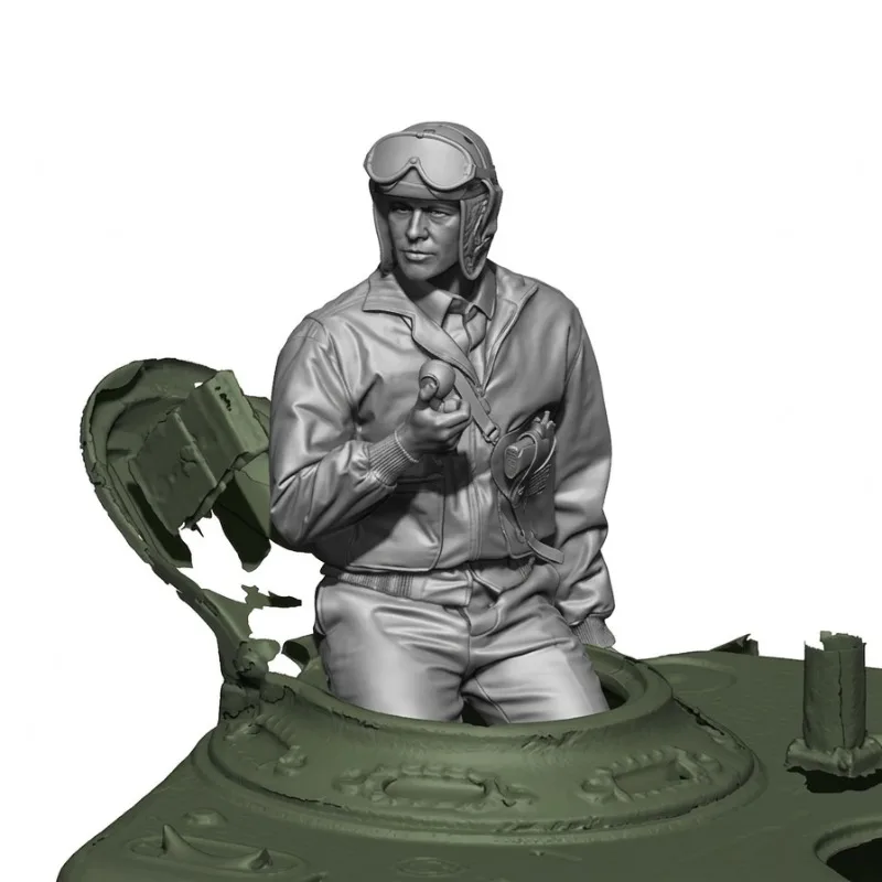 

1/16 Scale Die Cast Resin Figure Assembled Model Kit WW2 US Tank Commander Hobby Miniature Unassembled and Unpainted