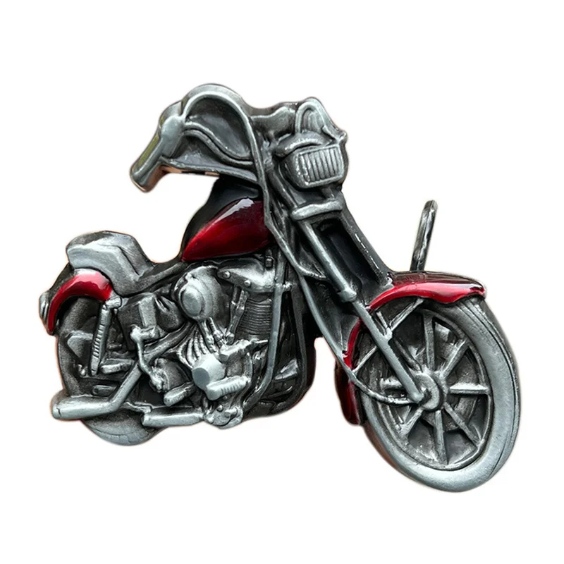 Western Style Motorcycle Belt Buckle - Vintage Leather Accessory for Motorcycles