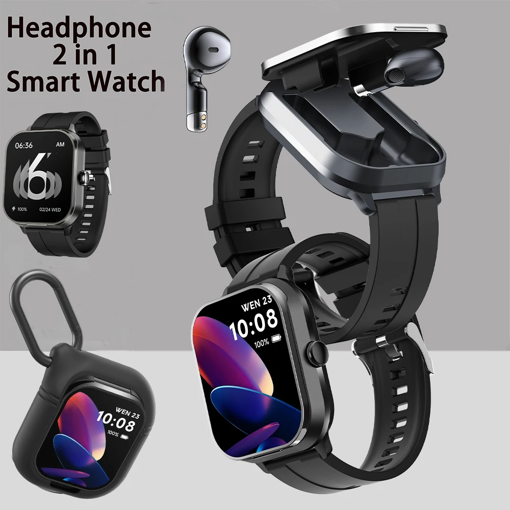 

GEJIAN 2025 Новые Смарт-часы NFC TWS 2-в-1 Bluetooth-наушники Мониторинг здоровья Bluetooth-вызов Водонепроницаемые Смарт-часы для фитнеса