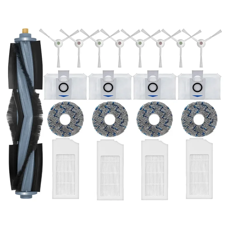 

ABKJ-For Ecovacs Debot X1 OMNI, T10 OMNI, X1 TURBO, T10 TURBO, DBX53 Replacement Accessories Kit Dust Bag Filter Main Side Brush