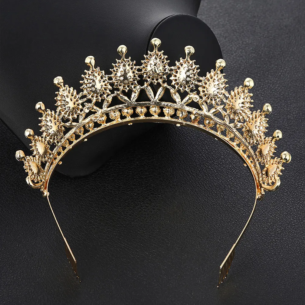 

Crown Necklace Earring Set Rhinestones Travel Costume Elegant Jewelry for Wedding Dress Party Accessories Women