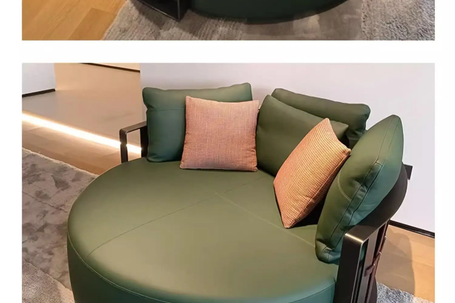 Sofá sedán Galeries Lafayette, combinación de sala de estar, villa de lujo, sillín de cuero