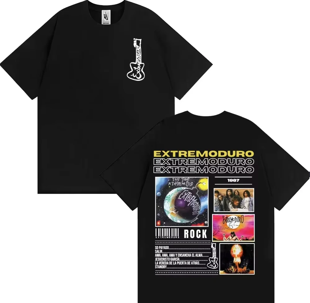 Rock Band EXTREMODURO Tour 2025 Cover T-shirt Men Women Fashion Vintage Short Sleeve T Shirts Summer Pop Loose Oversized T Shirt