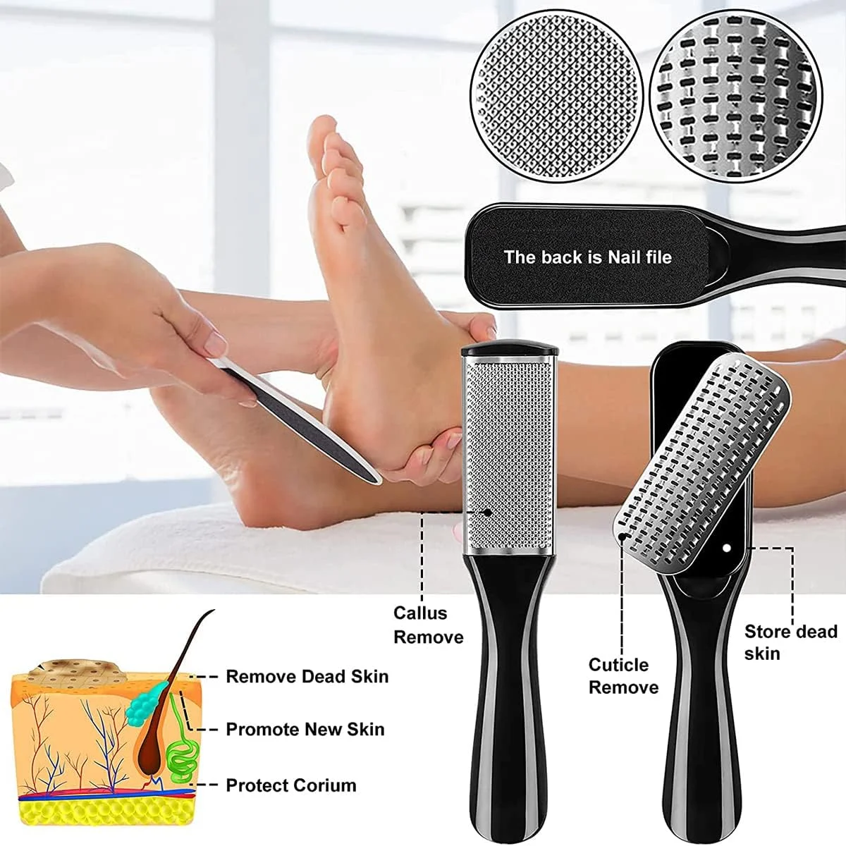 10 pçs moedor de pé para remover calos de pele morta pedicure doméstica pé barbear lixar placa pedicure conjunto de ferramentas