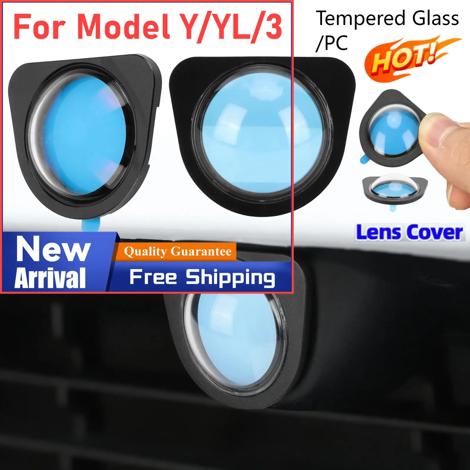 

Front Car Camera Lens Protector for Model Y/YL Performance Accessories Bumper Camera Protectors Tempered Glass Camera Lens Cover