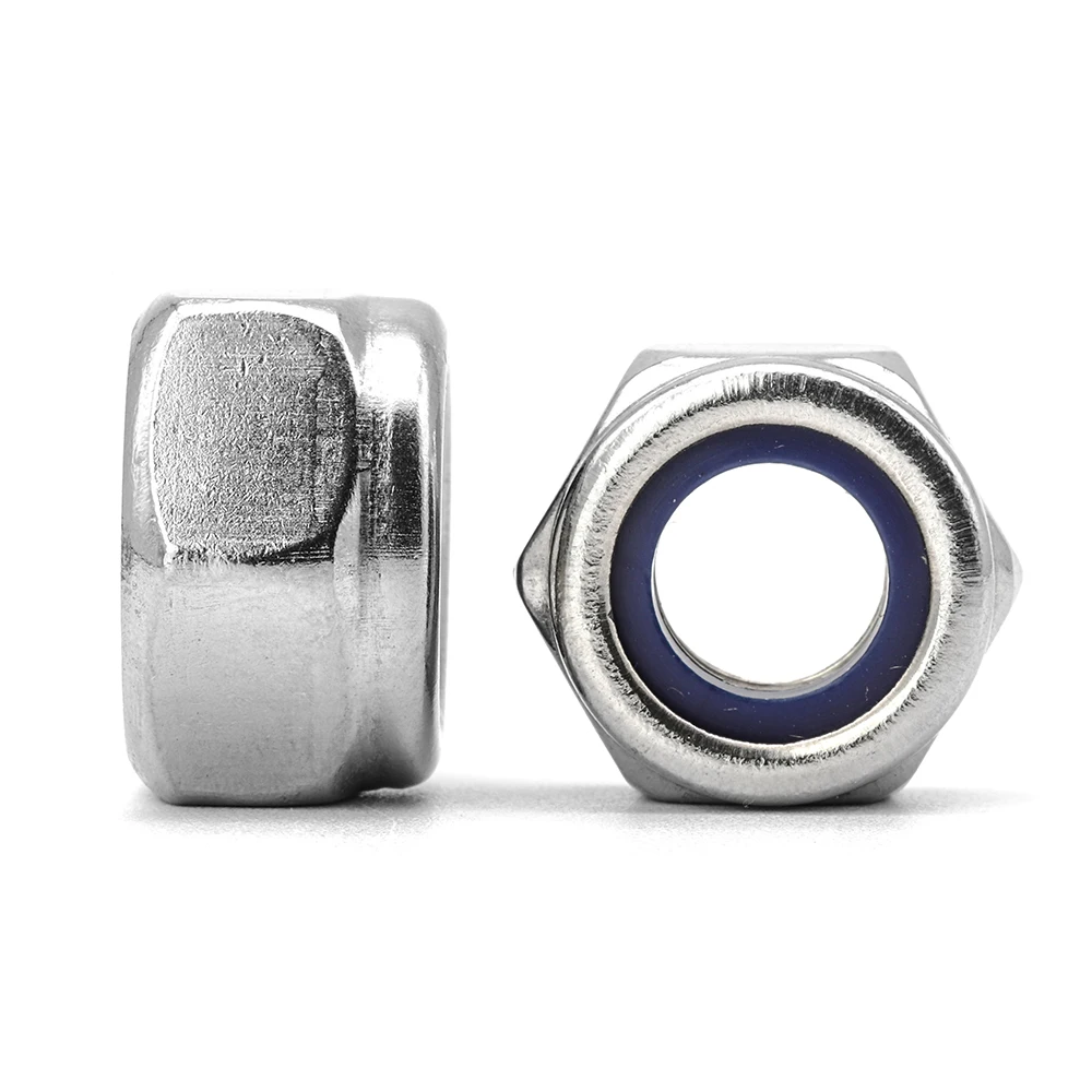 NINDEJIN 321pcs Nylon Lock Nut 304 Stainless Steel M2 M2.5 M3 M4 M5 M6 M8 M10 M12 Hex Hexagon Self locking Nut Assortment Kit
