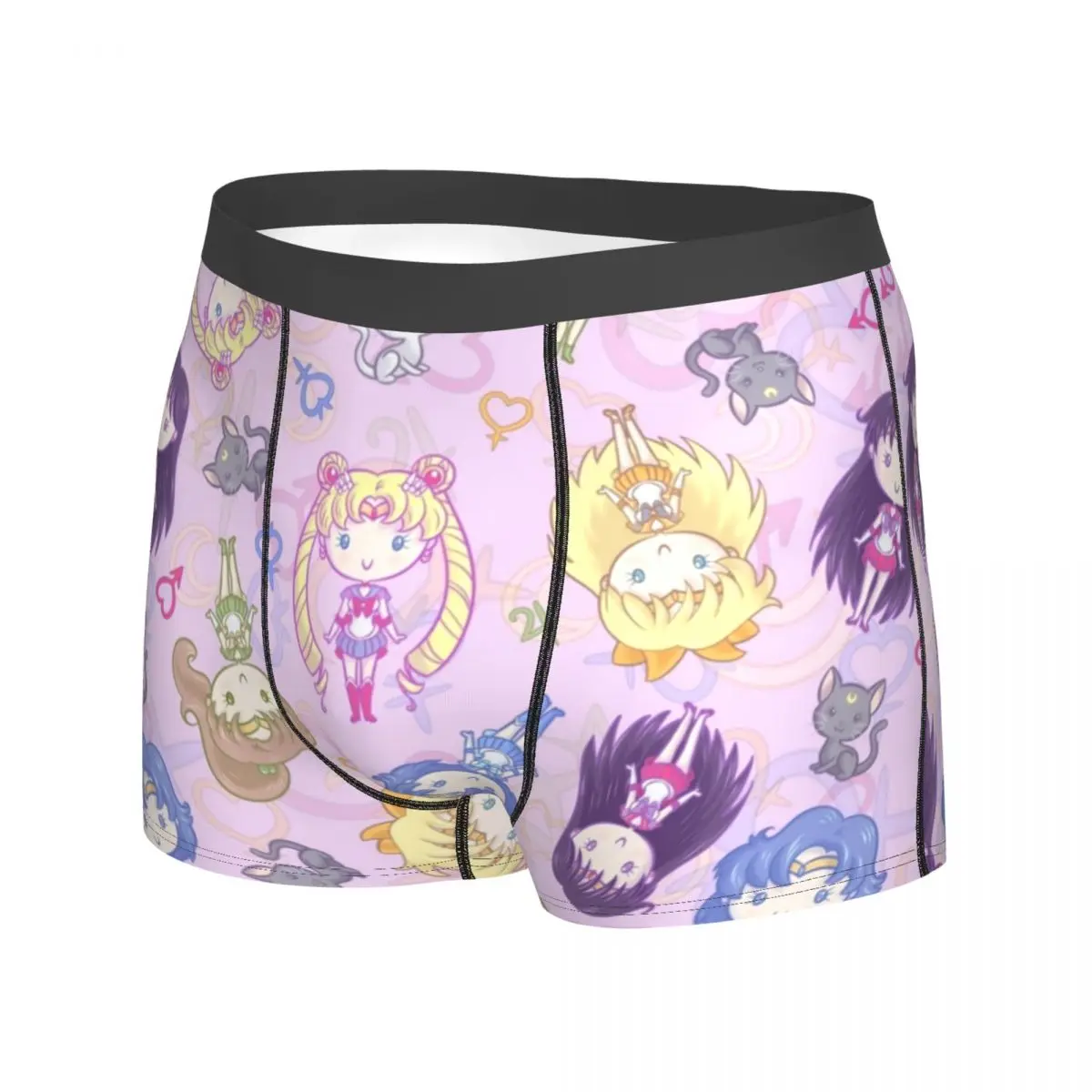 Luna Sailor Underwear Moon CutiEs Male Panties Printed Plain Boxer Shorts Trenky Shorts Briefs Big Size