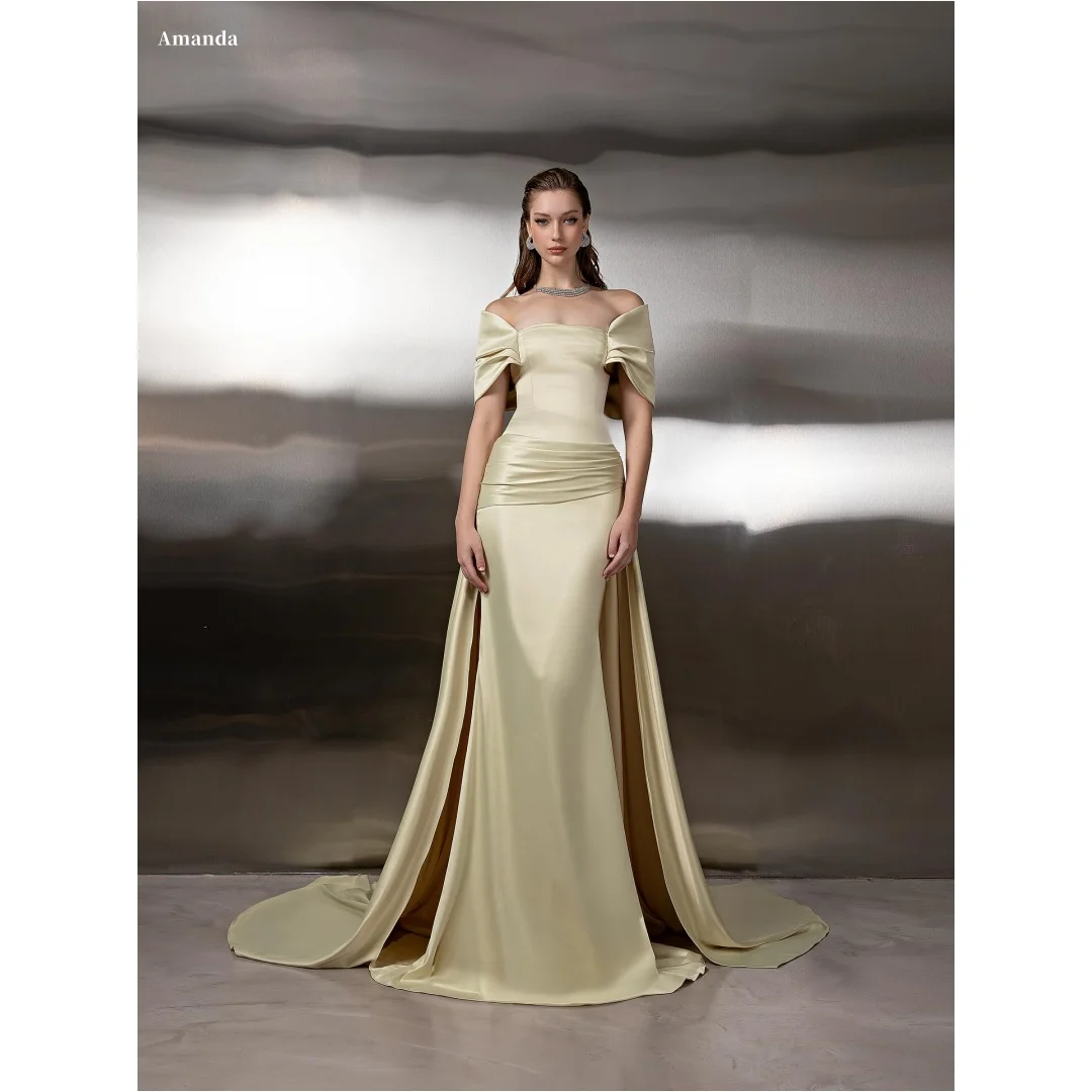 Amanda Customized Off The Shoulder Mermaid Prom Dress Strapless Trailing vestidos de noche Floor-Length Formal Evening  2025