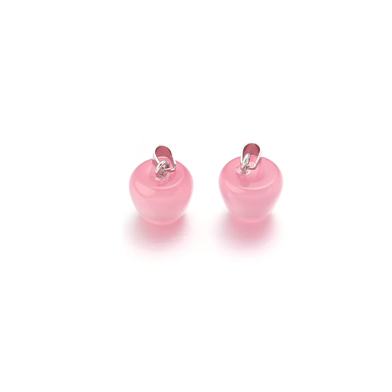 2pcs Natural Stone Apple Pendants for DIY Making