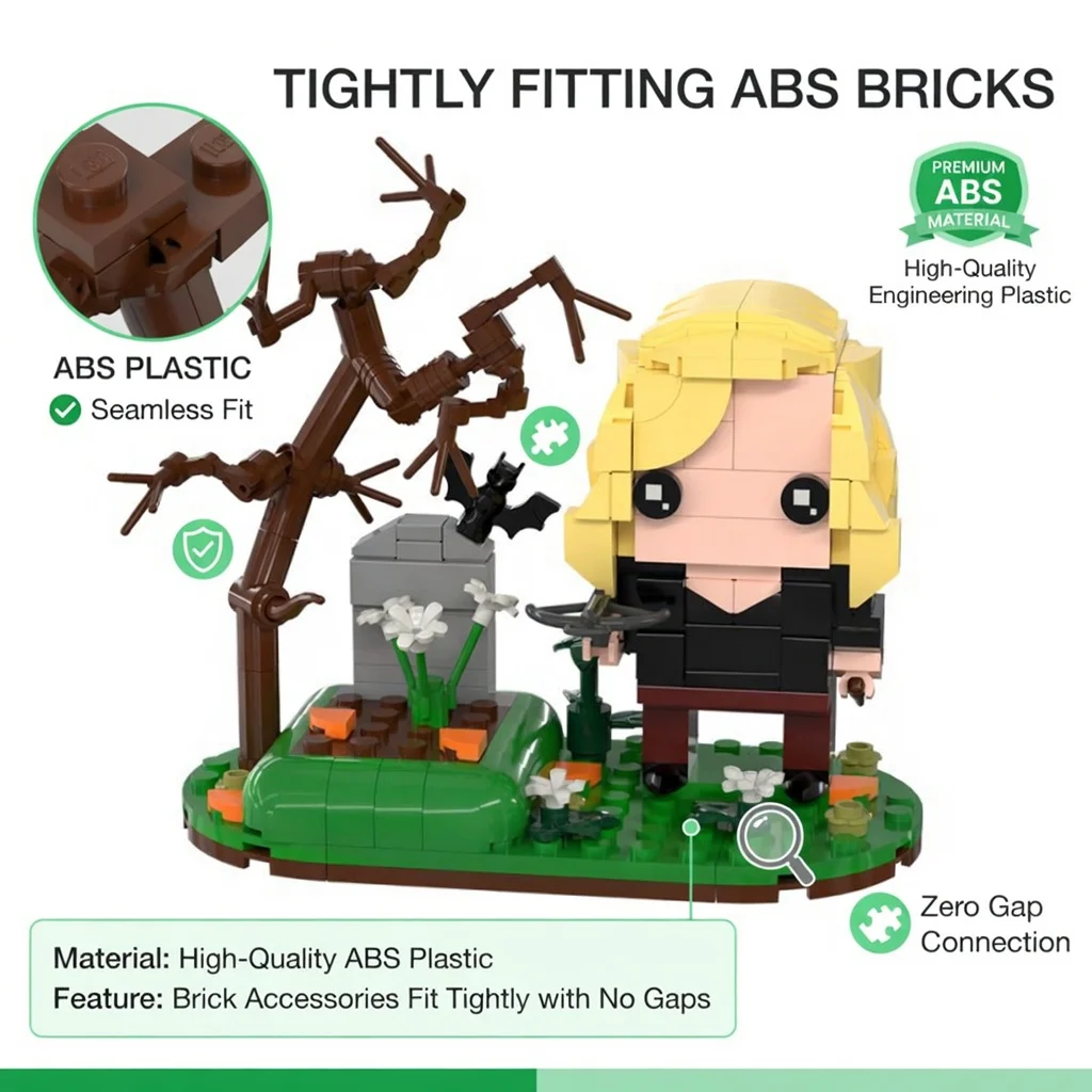 MOC Vampire Slayer Building Blocks Gothic Graveyard Bat Dead Tree DIY Demon Hunter Figure Bricks Model Adult Hobby Decor