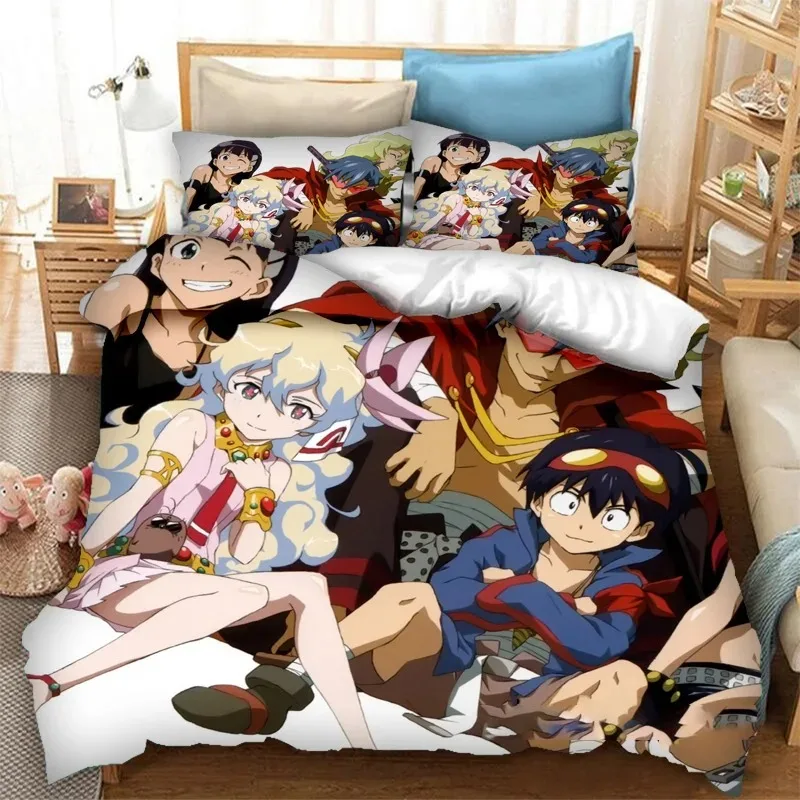 

Anime Tengen Toppa Gurren Lagann Kamina Bedding Set Boys Girls Twin Queen Size Duvet Cover Pillowcase Bed Kids Adult