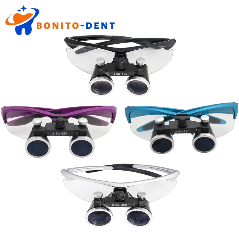 Portable Dental Binocular Magnifier 2.5X 3.5X Dental Loupes Dentist Medical 320-420mm Magnifying Glasses For Dentistry Surgery