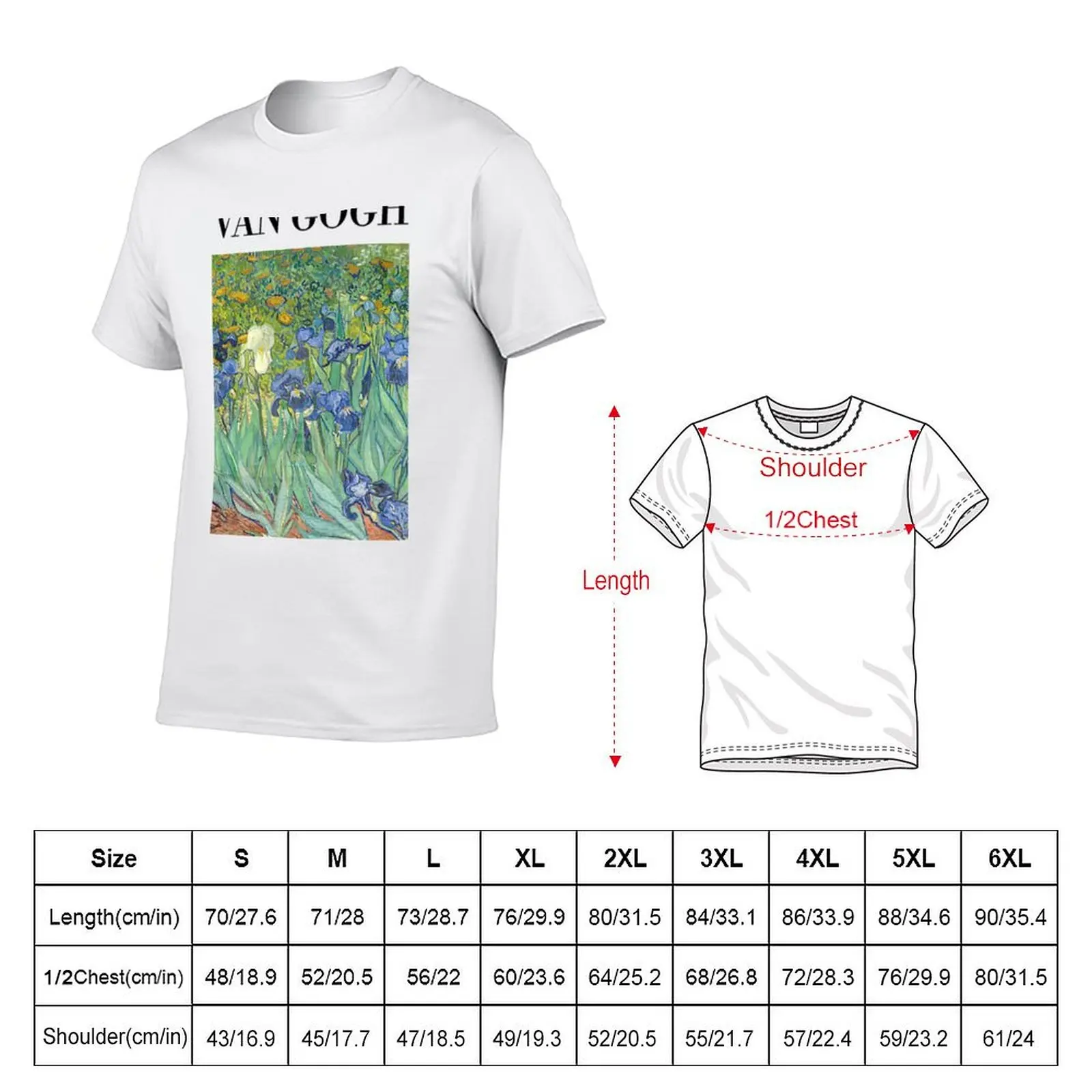 Van Gogh - Irises T-Shirt oversized quick-drying football t shirt mens cotton t shirts