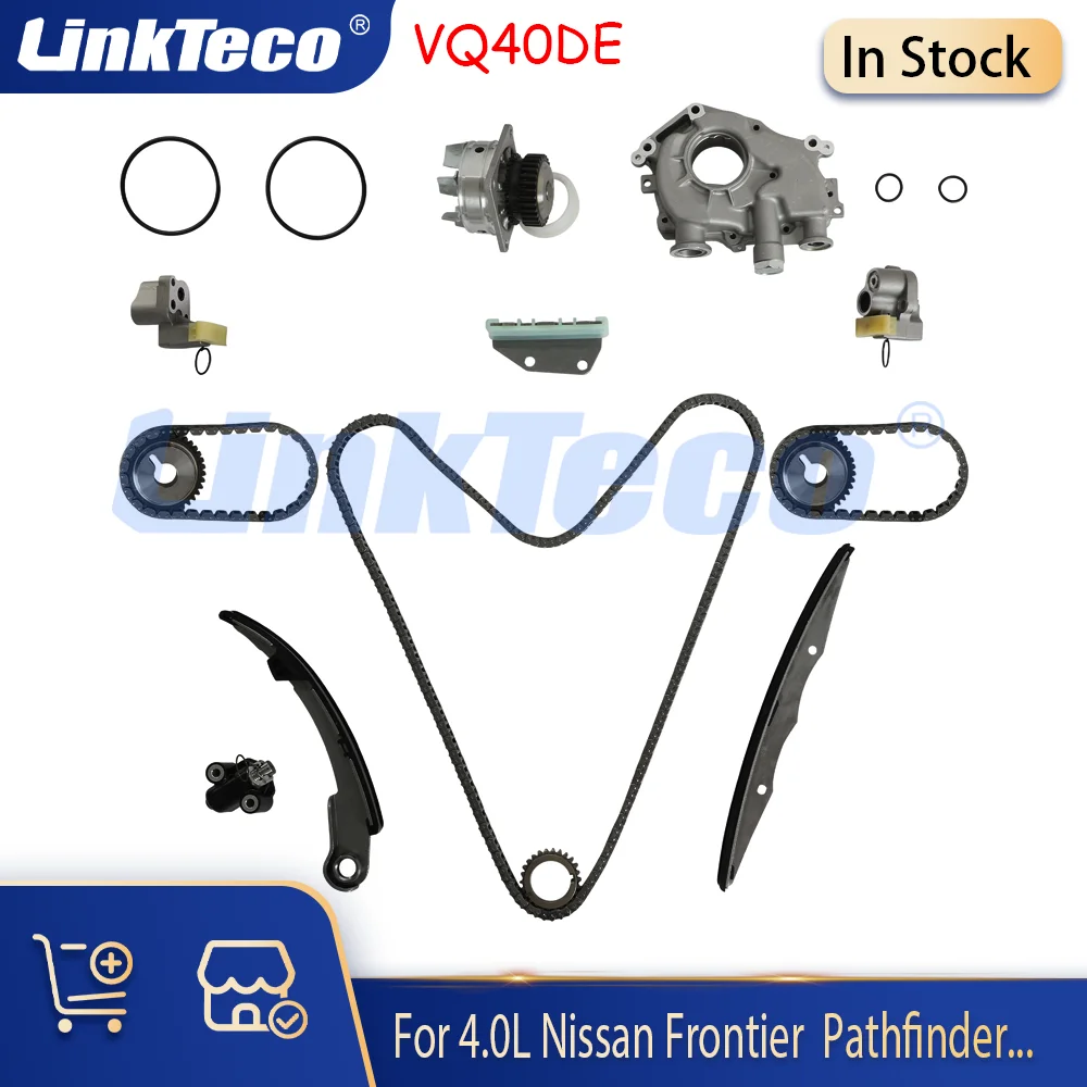 Kit de cadena de distribución del motor bomba de agua bomba de aceite compatible con 4,0 L VQ40DE para 05-15 Nissan Suzuki Frontier Xterra Pathfinder Equator 4.0L