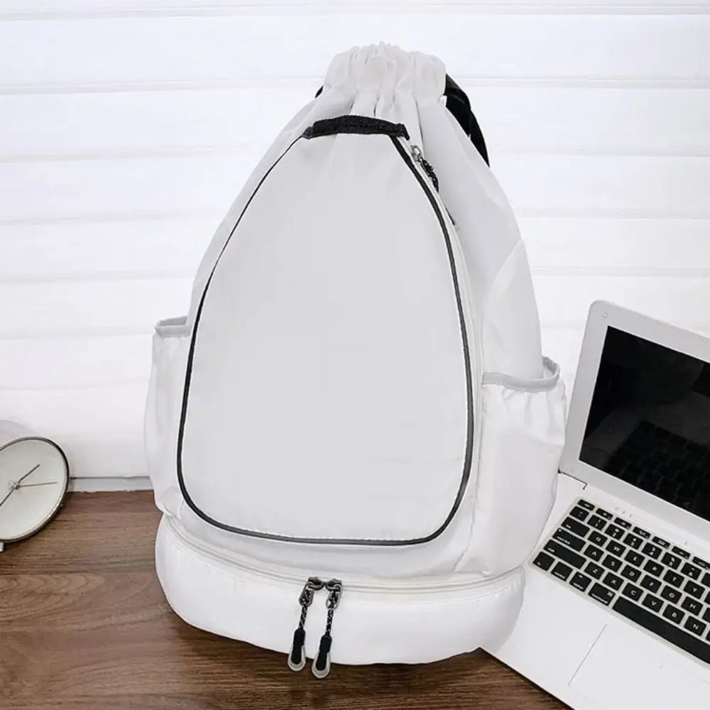 حقيبة ظهر لمضرب التنس مع جيب للأحذية، حقيبة رياضية مضادة للماء لتنس الريشة، إغلاق برباط كاجوال