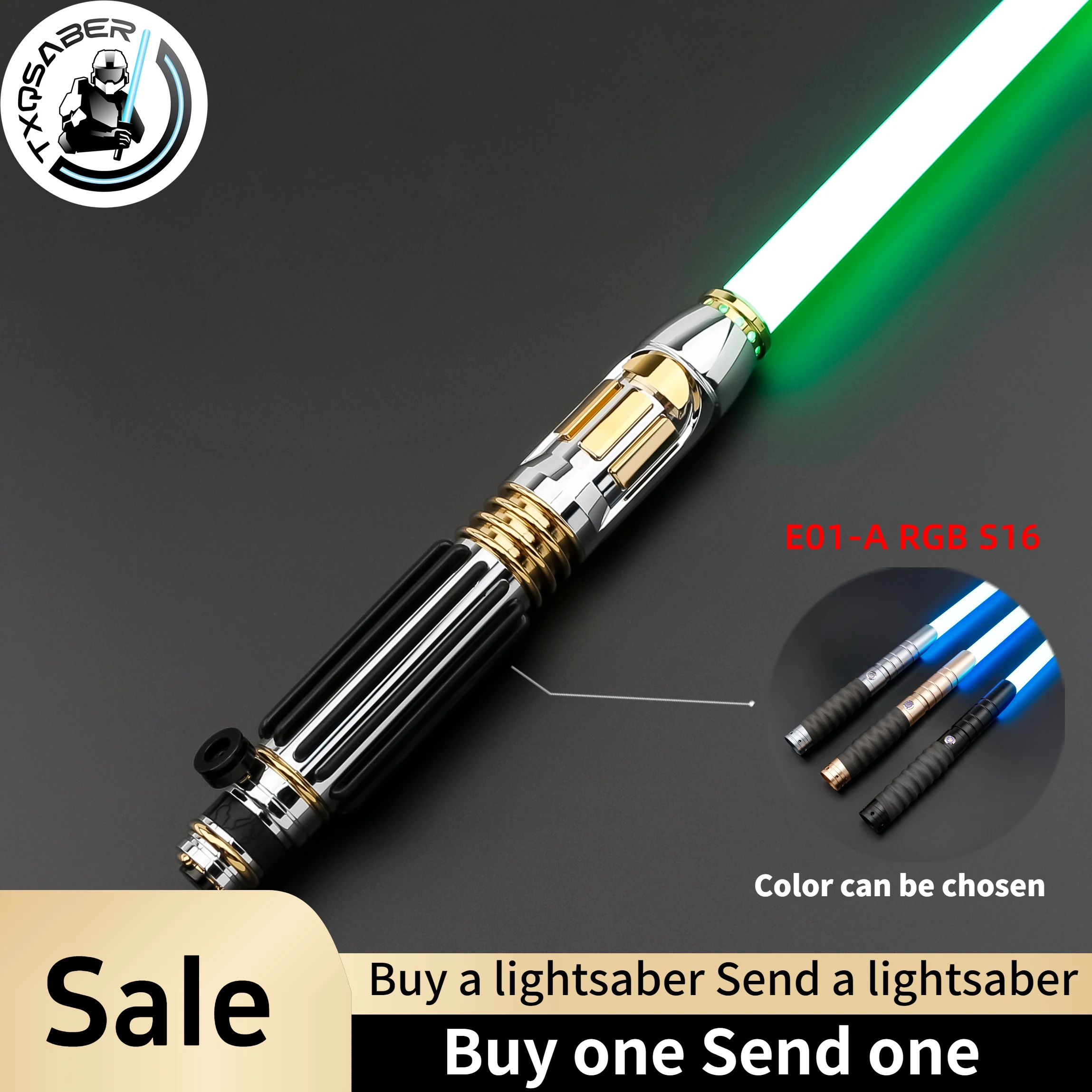 

TXQSABER Replica Lightsaber Windu Master Metal Hilt SRGB Pixel Light Sword FOC Smooth Swing Blaster Laser Sword Toys for Cosplay