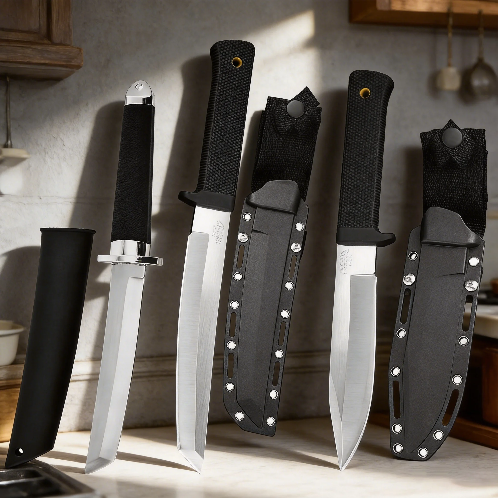 Professionelles 1/2-teiliges japanisches Küchenmesser-Set mit rutschfestem Griff, scharfes Küchenmesser aus Edelstahl, multifunktionales Ausbeinmesser.