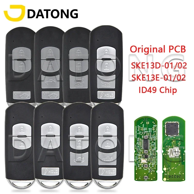 Datong World Car Remote Key For Mazda 3 CX-3 CX-5 6 Axela Atenza Sedan Sport SKE13D-01/02 SKE13E-01/02 ID49 Original PCB