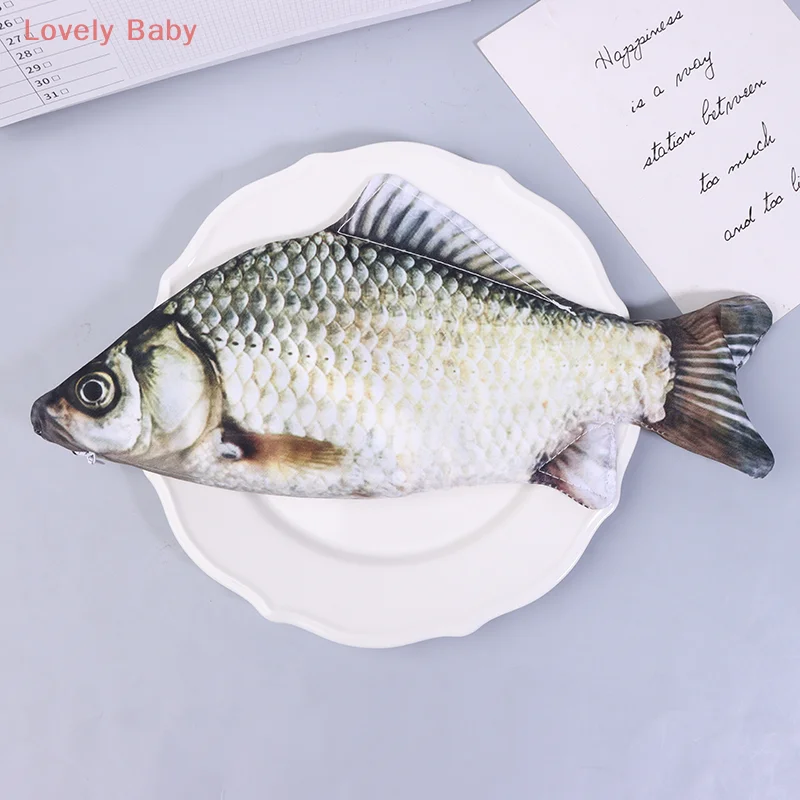 Karausche Karpfen Stift Tasche Realistische Fisch Form Make-up Tasche Stift Federmäppchen Mit Reißverschluss Zurück Zu Schule Bleistift Beutel Bleistift Tasche