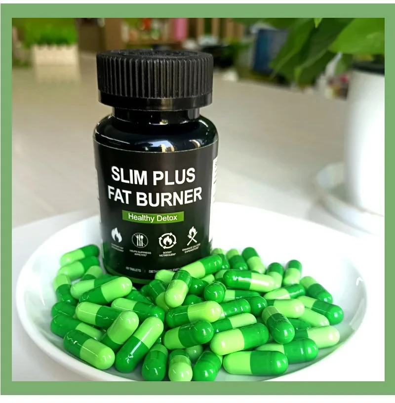 Slimming Plus Fat Burner Capsules Support Appetite Healthy Intestinal Detoxificatio Burn Fat Calories Promote Metabolism 60pcs