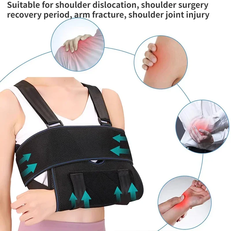 Elbow Brace Support Shoulder Sling Immobilizer Brace Broken Fractured Arm Strap Injury Sprain Arm Brace Sling Pain Relief