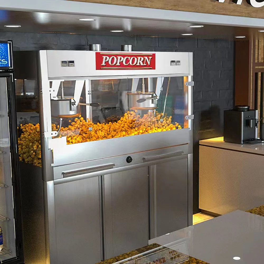 ماكينة صنع الفشار التجارية 32 أونصة من الفولاذ المقاوم للصدأ الكهربائي، سعة كبيرة لمسرح الكرنفال/الفيلم #5