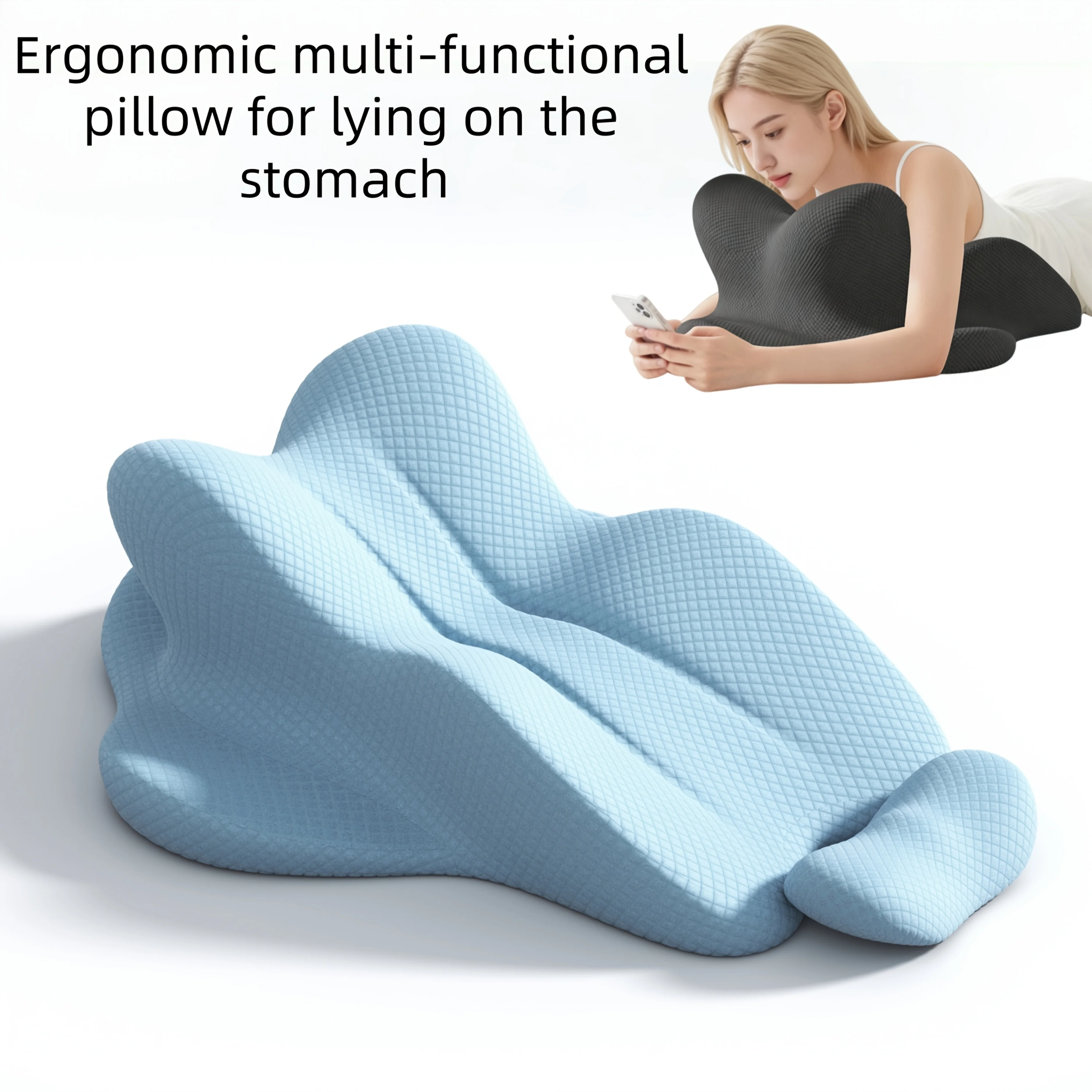 

Многофункциональная дышащая подушка для сна на животе с прочным моющимся чехлом для комфорта шеи и плеч, для путешественников и любителей йоги