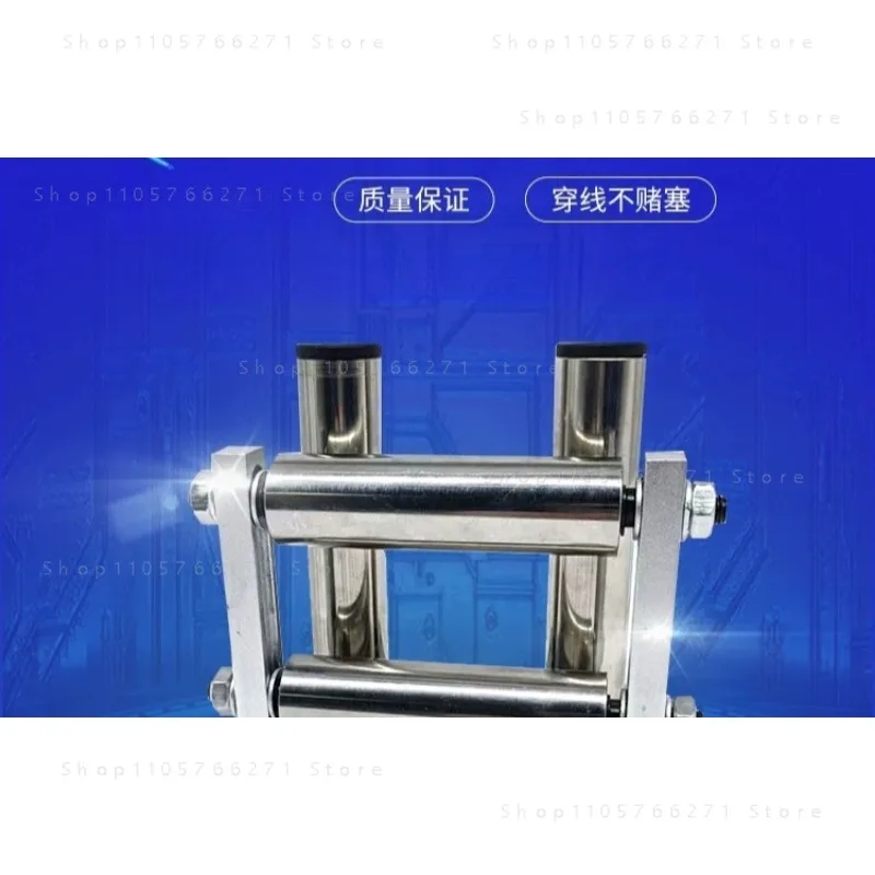 Four roller conductor device derrick wire and cable idler wire guide roller