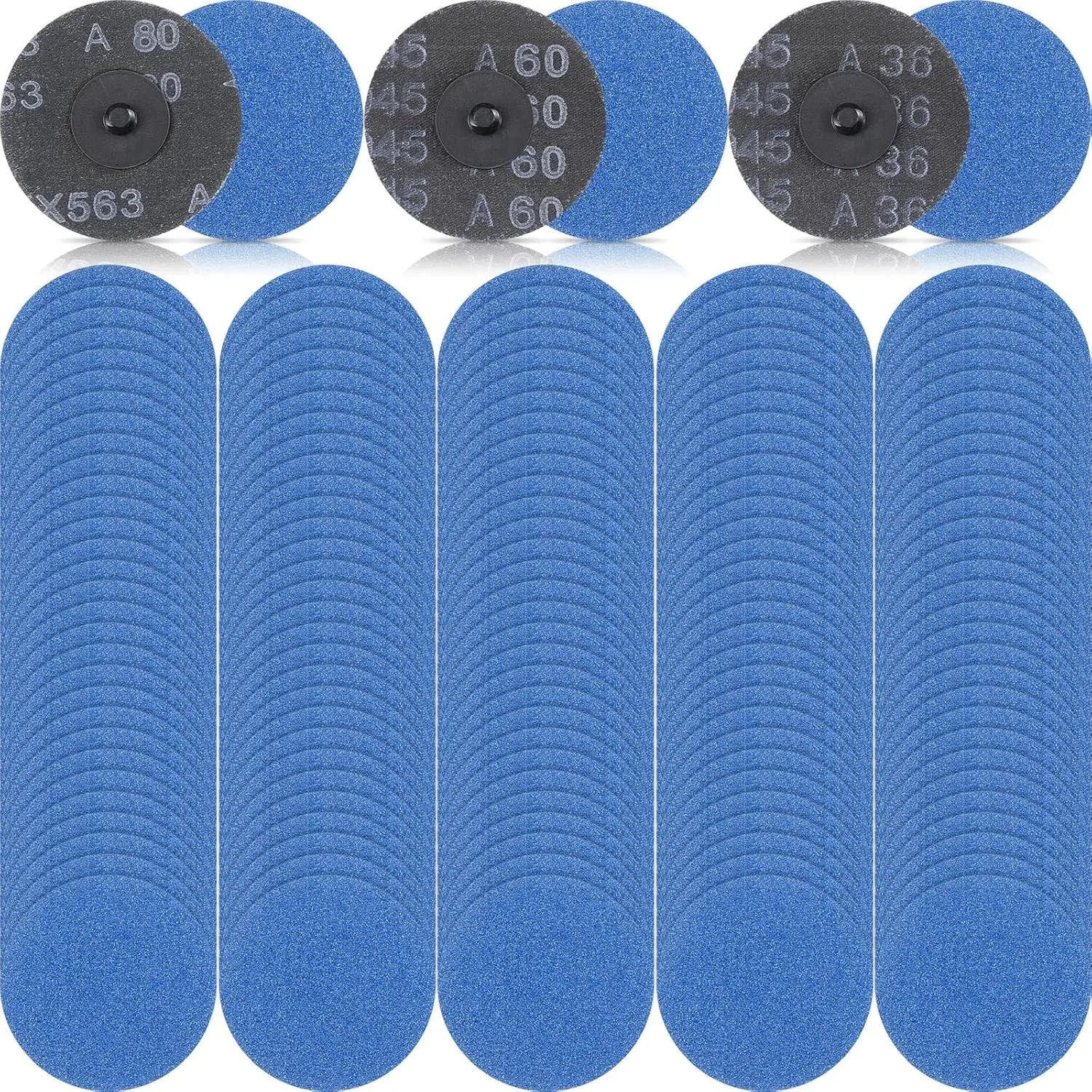 

150 шт. 3-дюймовых шлифовальных дисков, набор с различной зернистостью 36/60/80 для шлифовки, полировки, удаления заусенцев, ржавчины и краски с поверхностей.