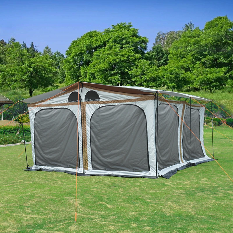 خيمة تخييم خارجية مع مظلة واقية من الشمس للغاية ومطر وخيمة مقاومة للبعوض