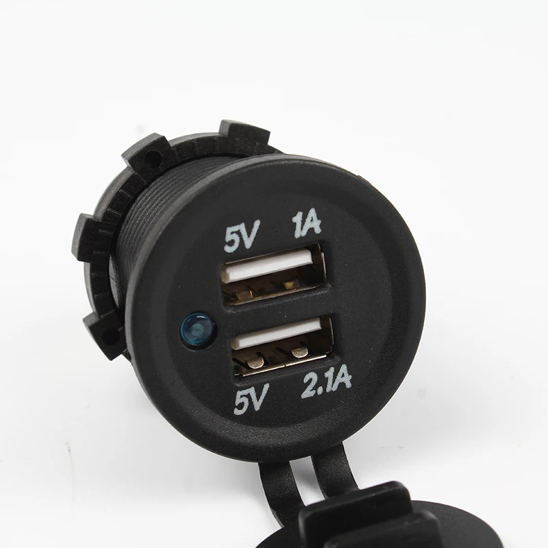 قافلة OEM - ملحقات معدلة عالية الجودة، مقبس ولاعة سجائر USB مزدوج المنفذ، مقبس USB مسامي RV مع ضوء