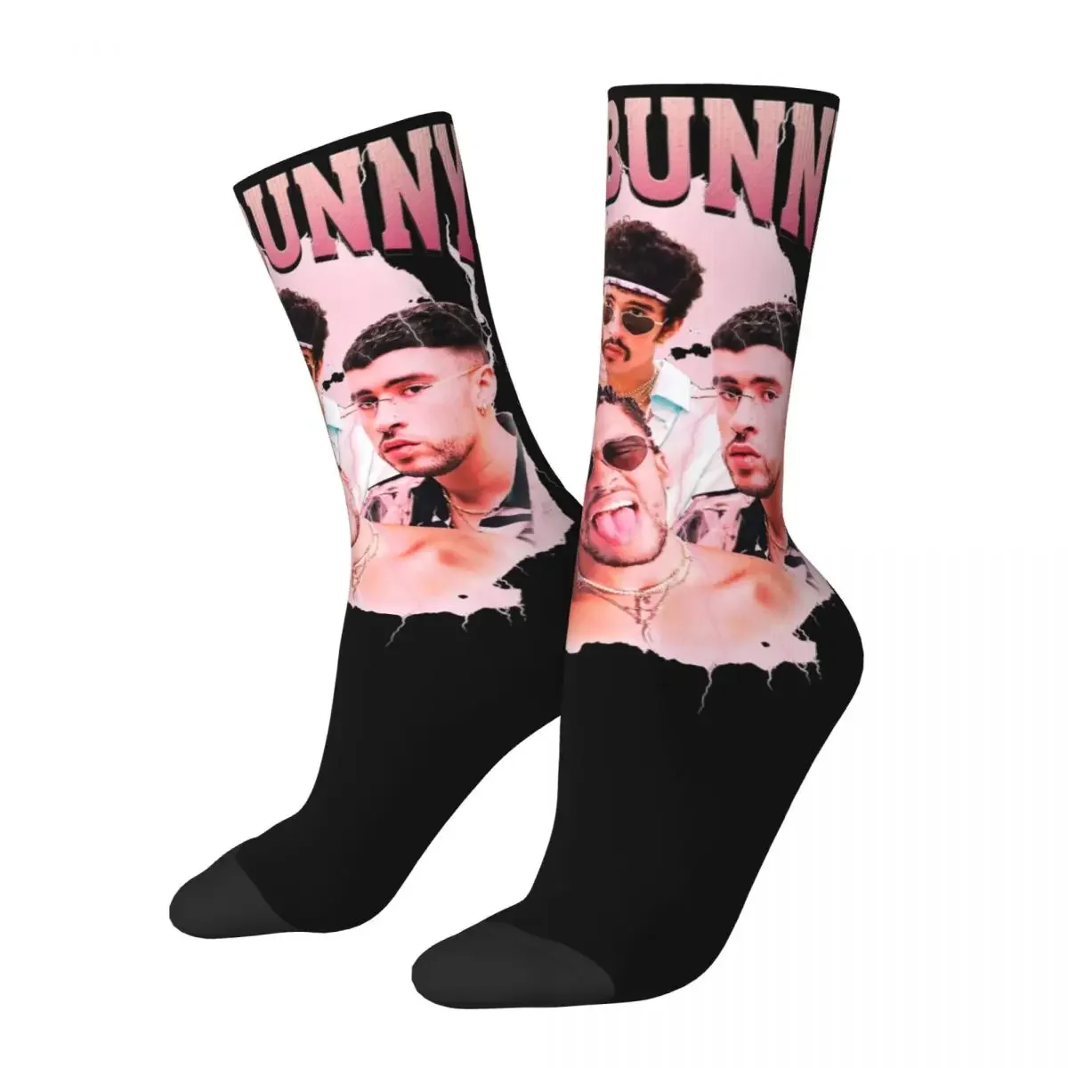 

Bad Bunny Socks Men Women Hip Hop Male Fashion Socks Harajuku Spring Summer Middle Tube Socks Gifts