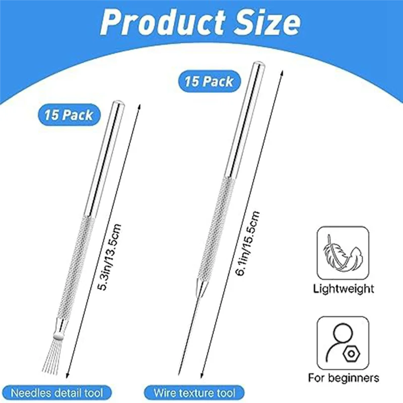 30 Pieces Clay Needle Tools and Pottery Feather Line Texture Tools,Ceramic Clay Sculpting Tool Kit,For Ceramic Sculpture