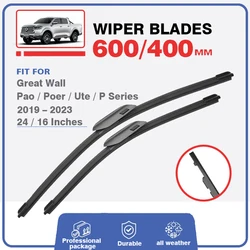 Car Wiper Blades For GWM Great Wall Pao Poer P Series Cannon Ute 2022 2021 2020 2019 Washers Parts Accessories Ruman and Sucan