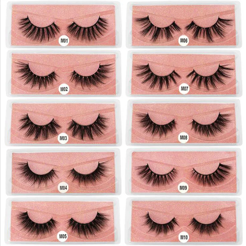 Faux 3D Mink Lashes Mix Wholesale Mink Lashes Makeup Lashes Extension For Beauty Natural Slender Eyelashes Mink Fluffy Lash Bulk