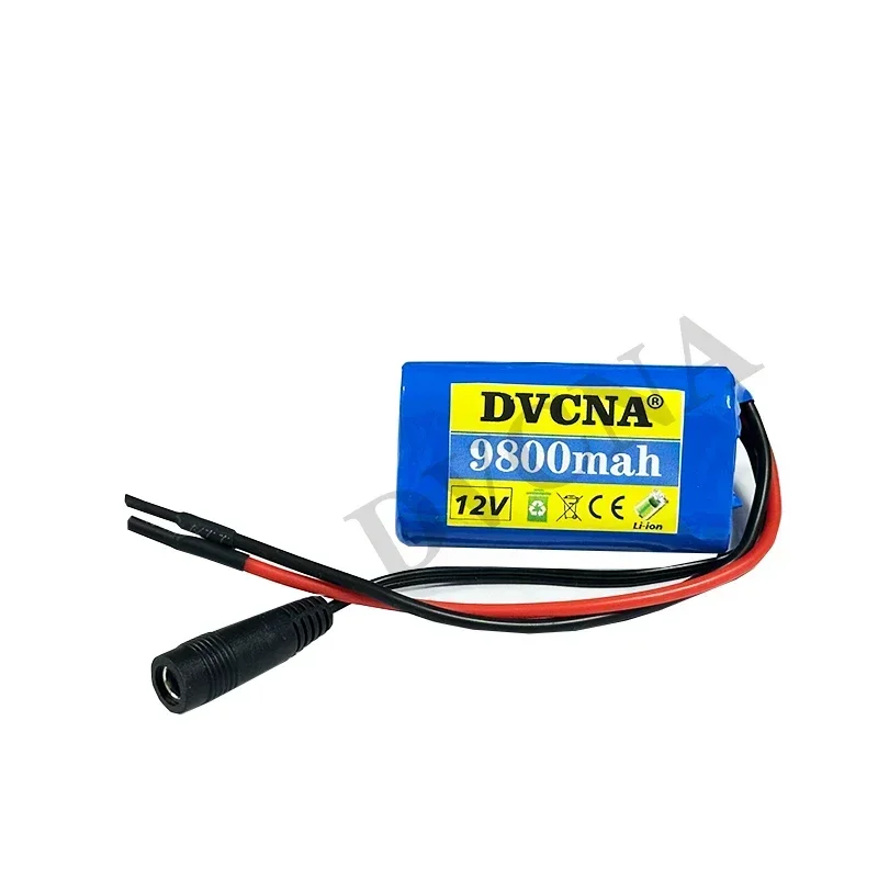 New 12V 18650 Battery Pack 9800mah 3S1P Li-ion Rechargeable Batteries with BMS Lithium Cells Protection Board +12.6V Charger